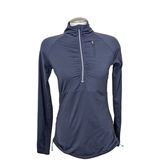 Athleta Womens Small Alacrity Half Zip Pullover Flint Gray Atheltic Top Running - Picture 1 of 7